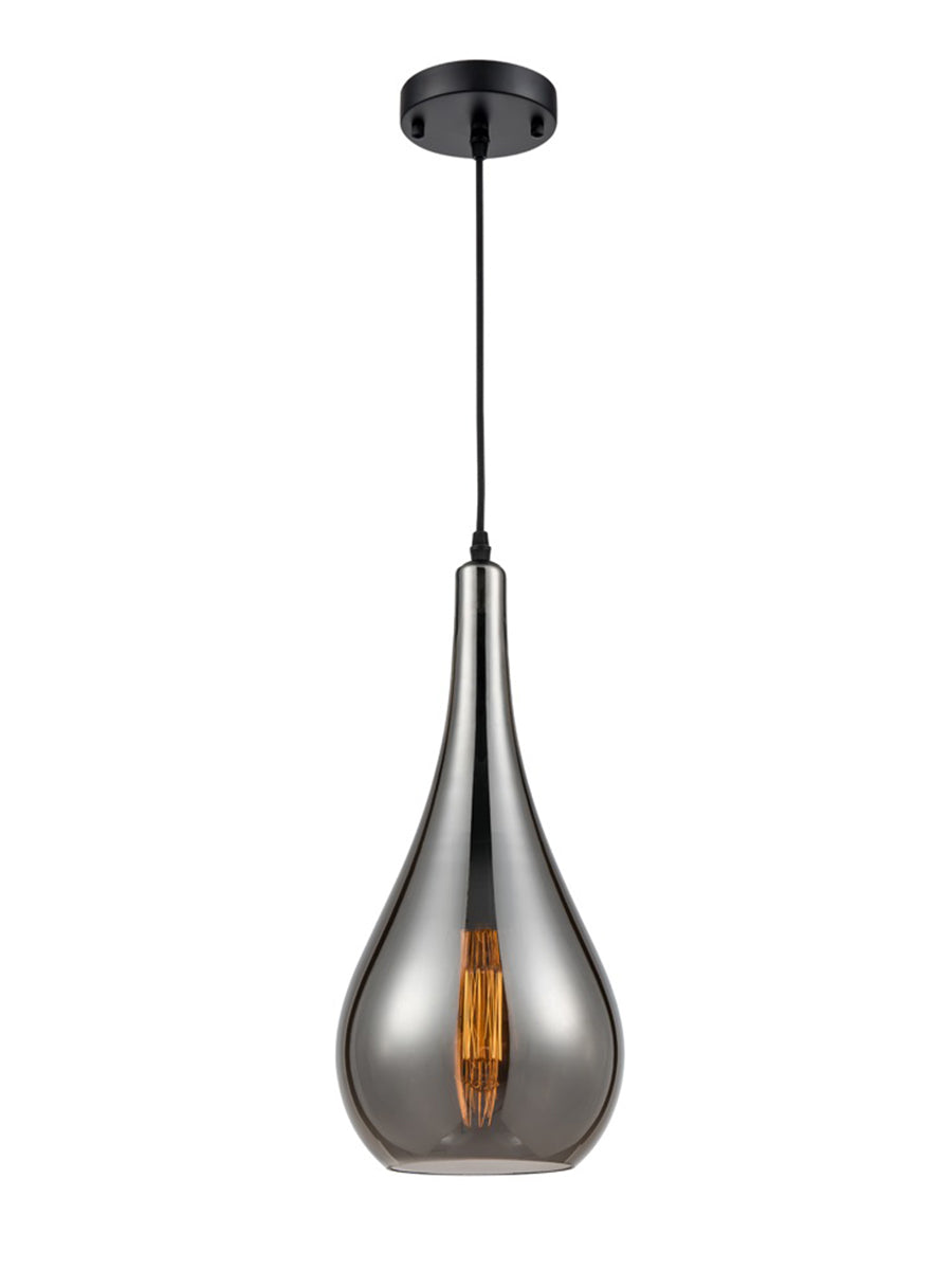 Brick Lane Tulip Glass Pendant Copper, Smoke or Amber - Smoke from Amos Lighting + Home