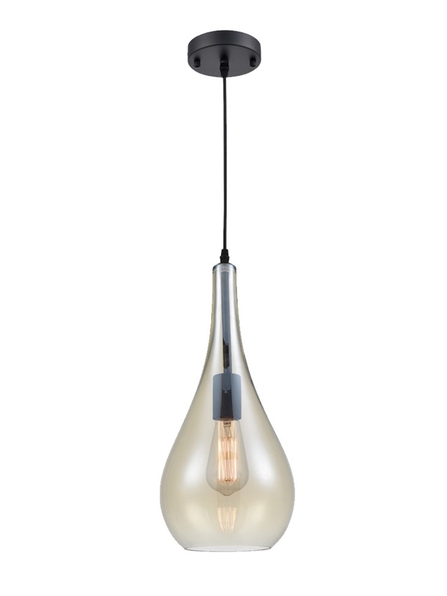 Brick Lane Tulip Glass Pendant Copper, Smoke or Amber - Amber from Amos Lighting + Home