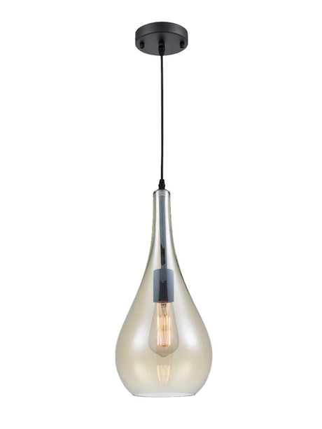 Brick Lane Tulip Glass Pendant Copper, Smoke or Amber - Amber from Amos Lighting + Home