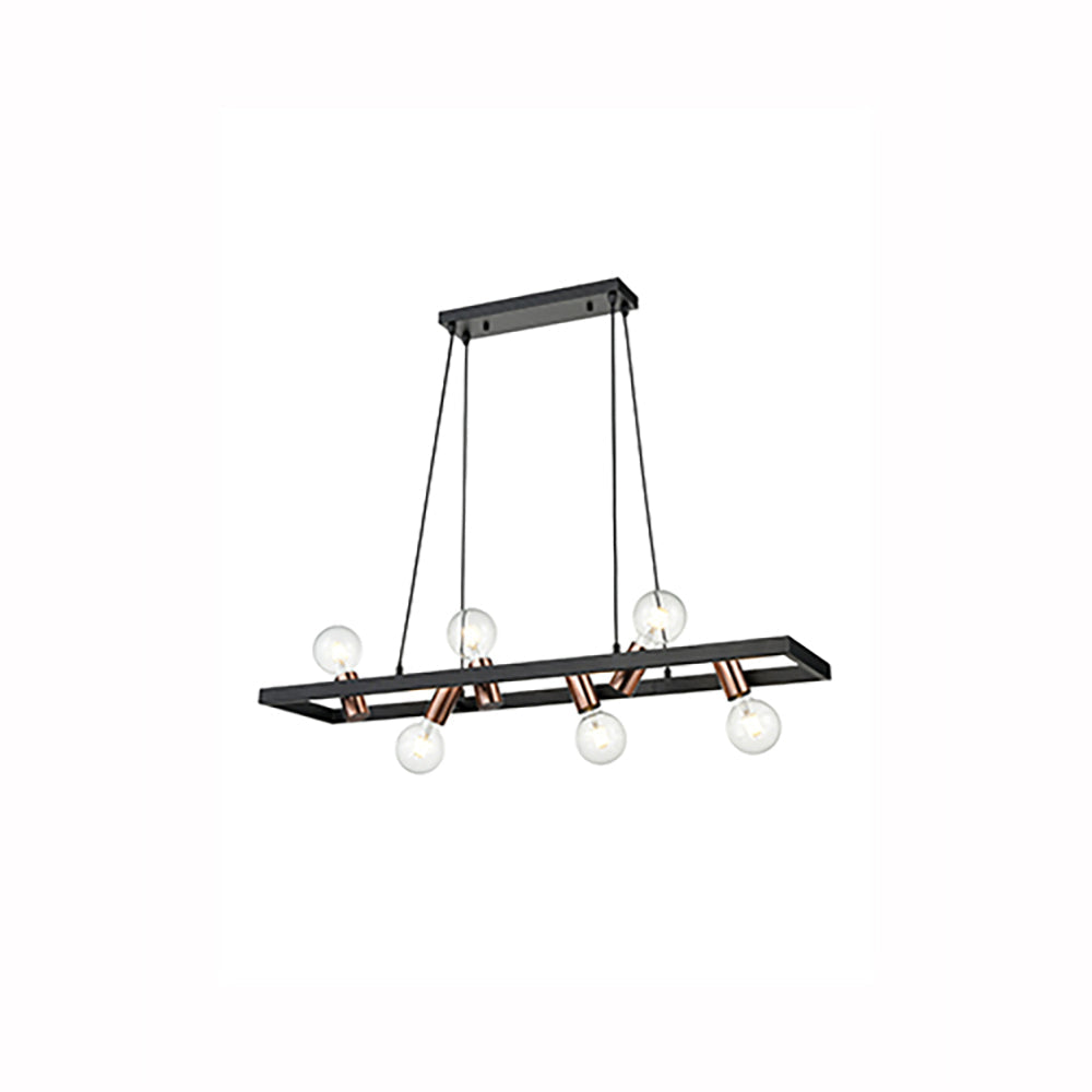 Brick Lane Victoria Bar Pendant Black with Satin Copper –  from Amos Lighting + Home