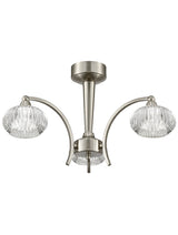 Brick Lane Wave 3lt Semi Flush Ceiling Light Satin Nickel –  from Amos Lighting + Home