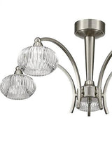 Brick Lane Wave 5 Semi Flush Ceiling Light Satin Nickel –  from Amos Lighting + Home