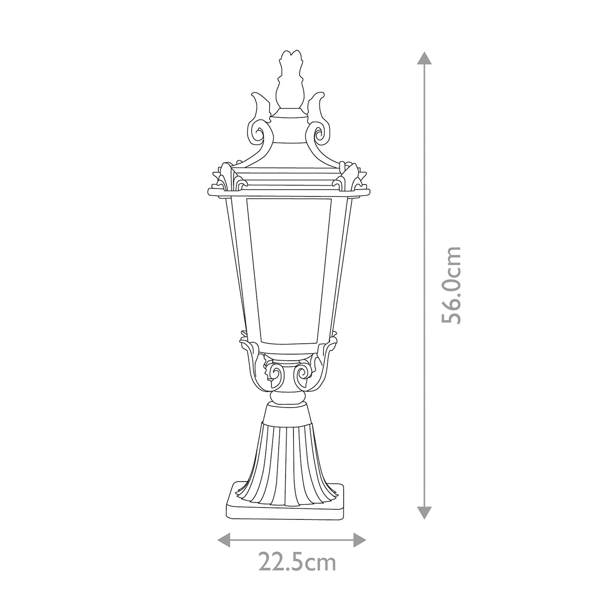 Elstead Baltimore 1 Light Medium Pedestal Lantern