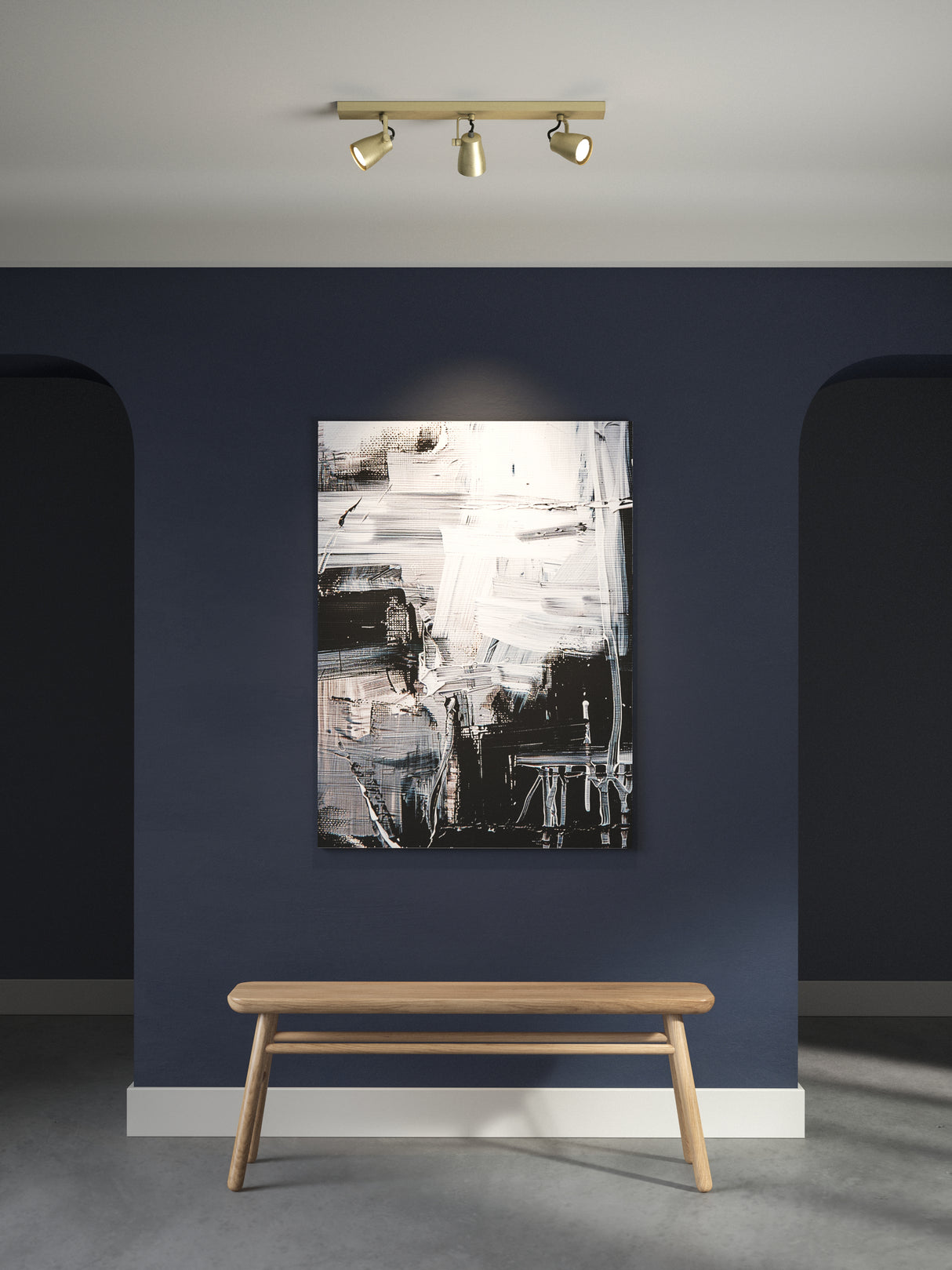 Astro Juno Triple Bar Matt Brushed Brass Interior Spotlight