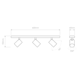 Astro Ascoli Triple Bar Textured White Interior Spotlight