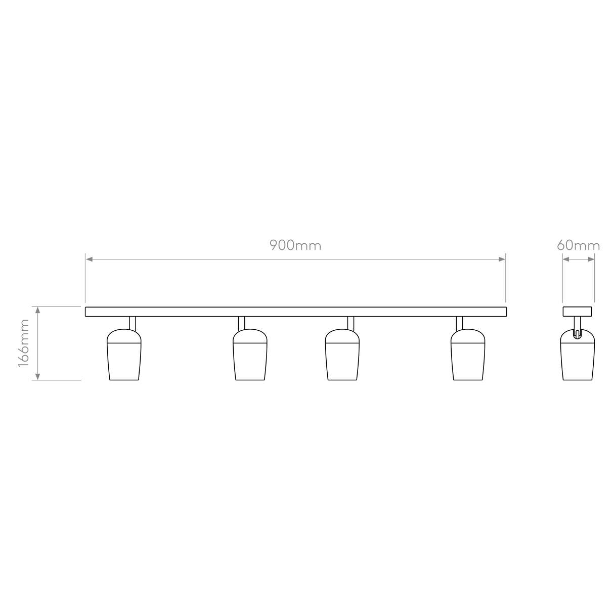 Astro Koto Four Bar Matt Black Interior Spotlight