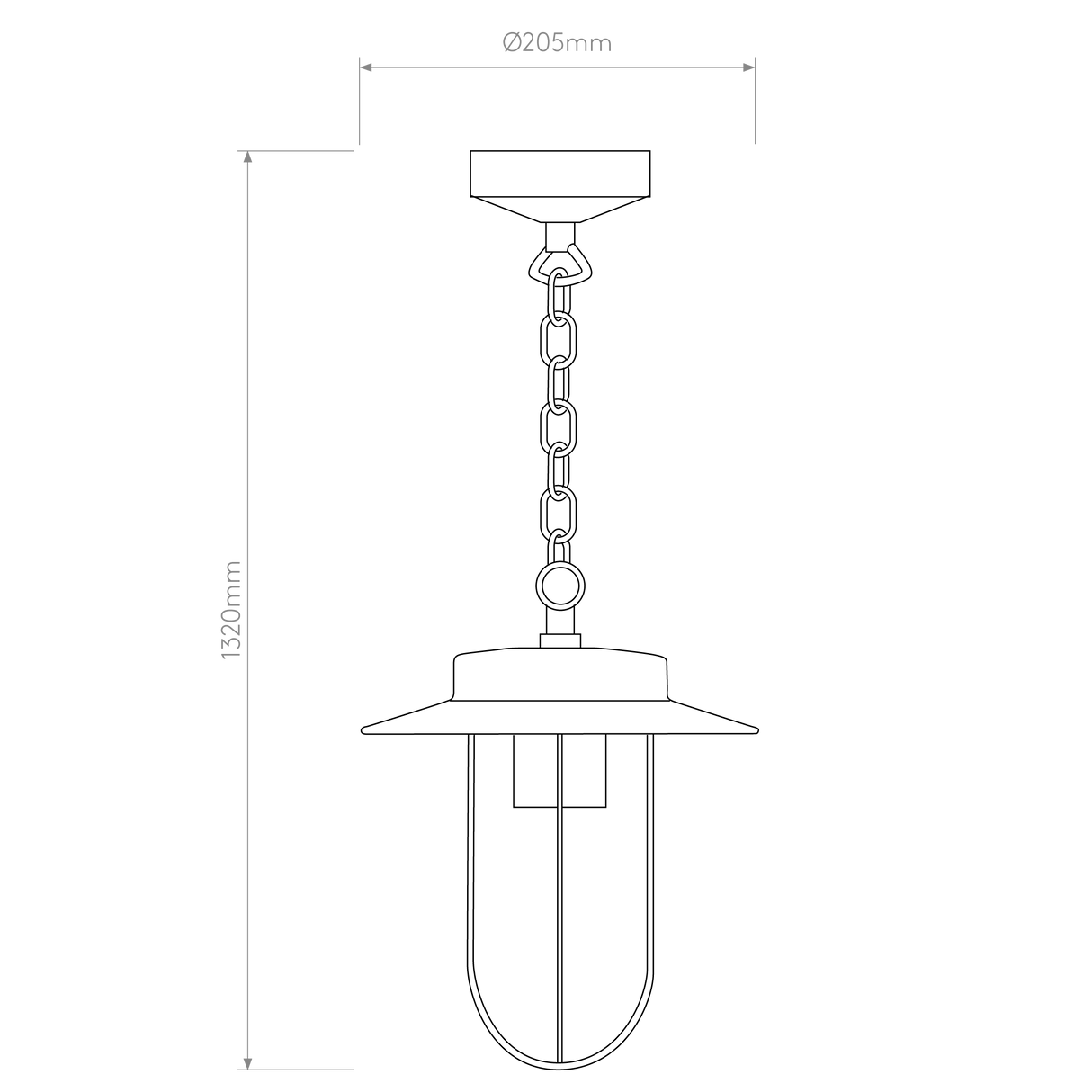 Astro Montparnasse Pendant Polished Nickel Outdoor Pendant Light