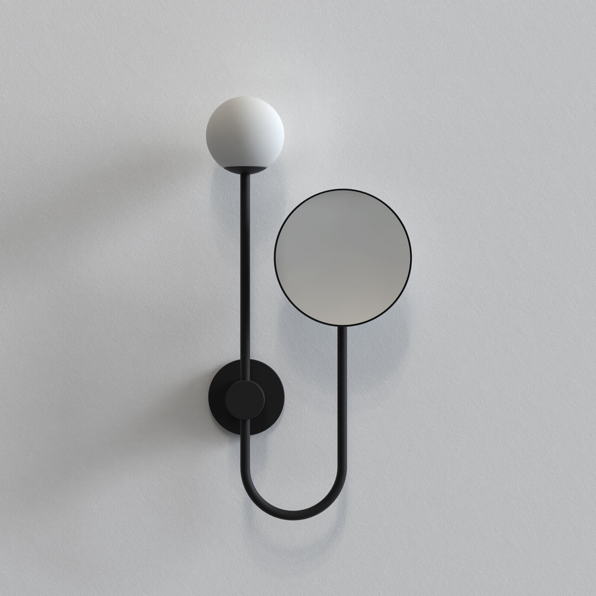 Astro Orb Matt Black Bathroom Magnifying Mirror