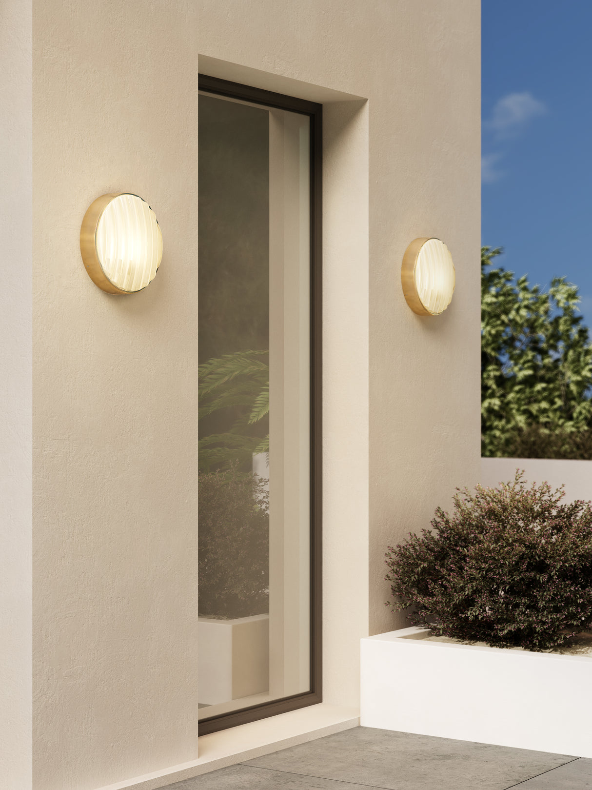 Astro Montreal Round 300 PVD Brushed Brass Coastal Wall Light