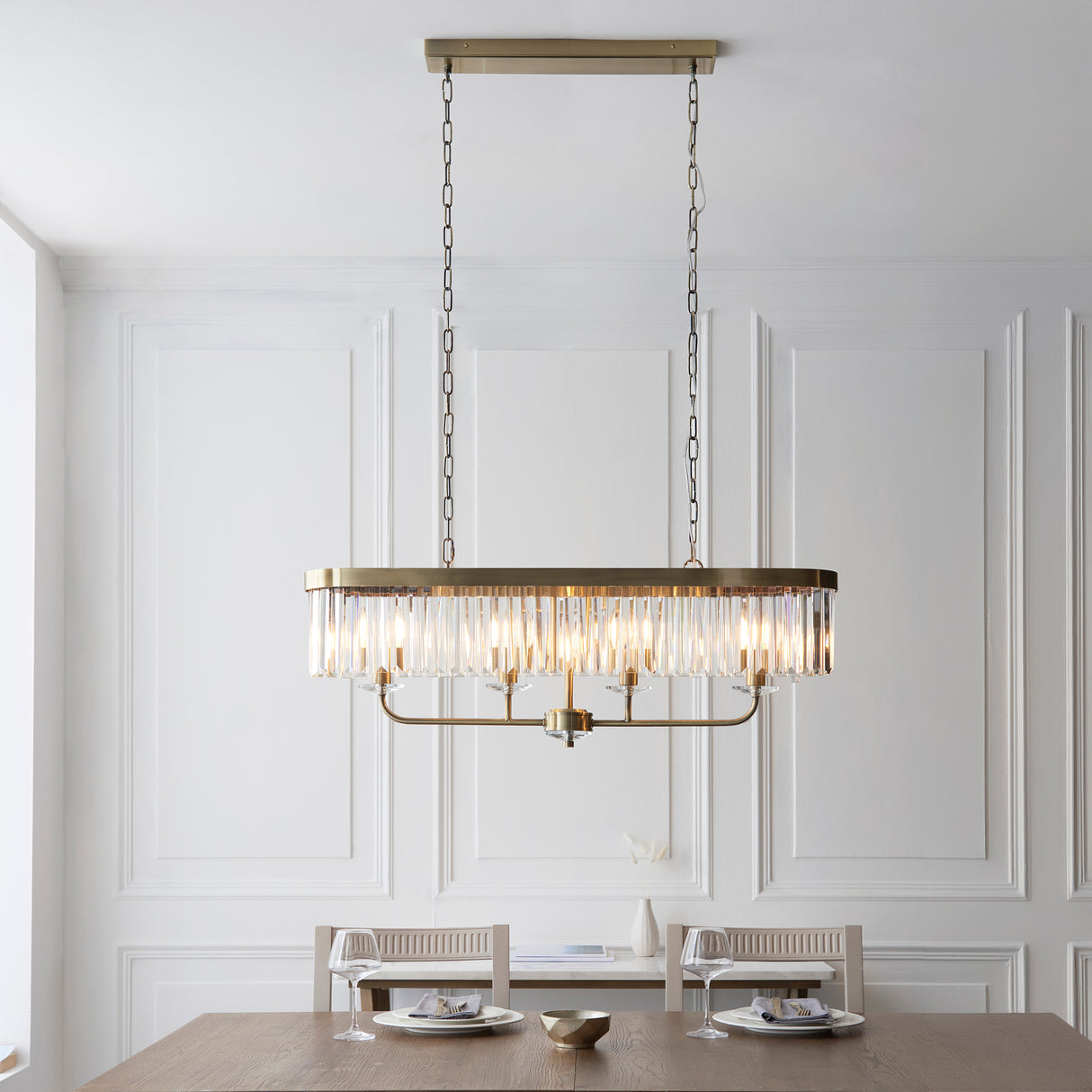 Amos Windsor Chandelier Bar Pendant Antique Brass