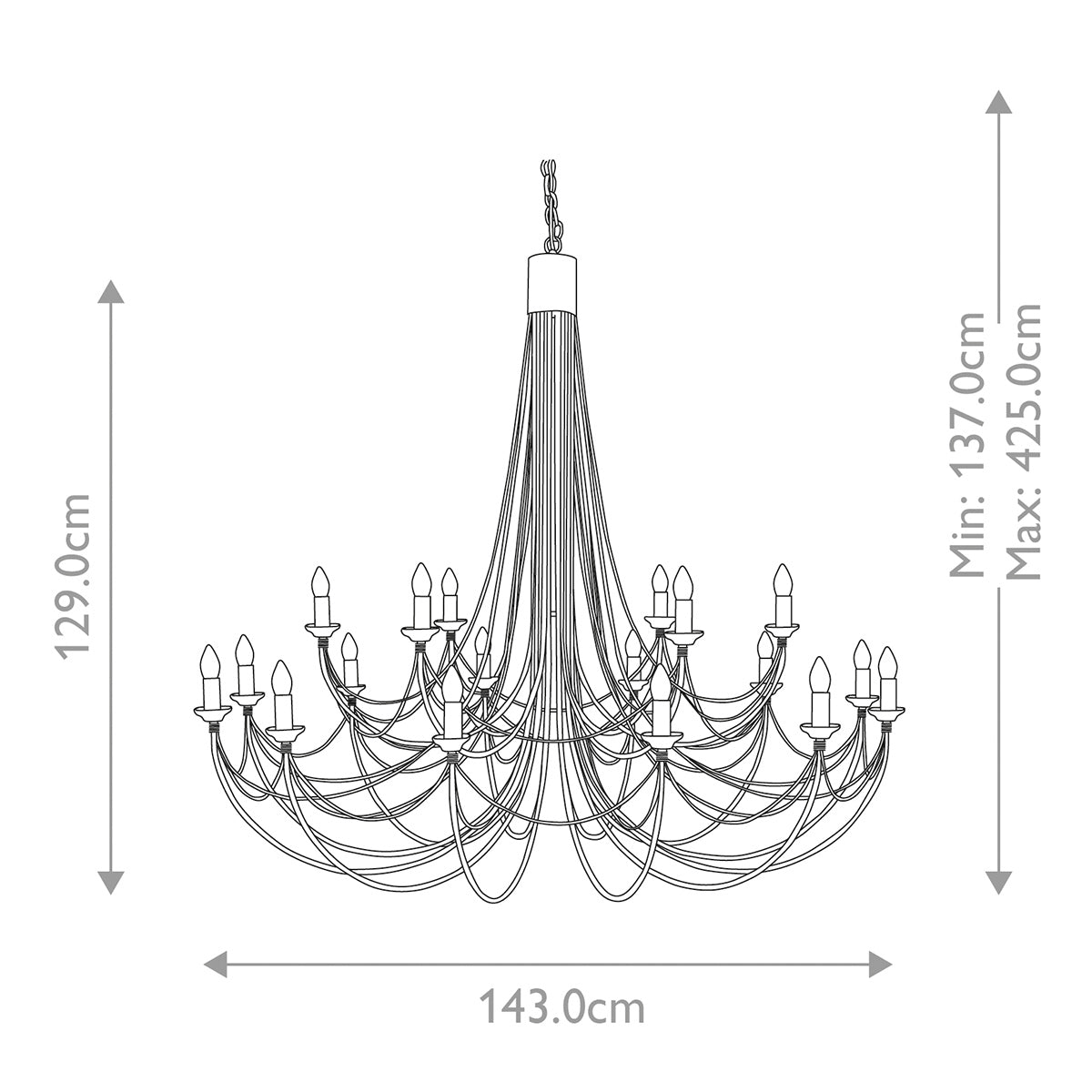Elstead Carisbrooke 18 Light Chandelier