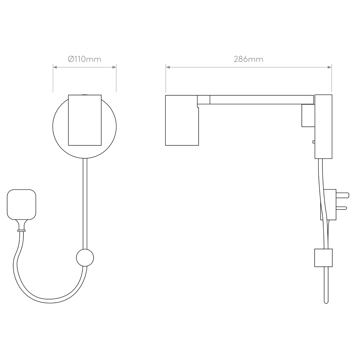 Astro Ascoli Swing Plug In Matt White Interior Reading Light