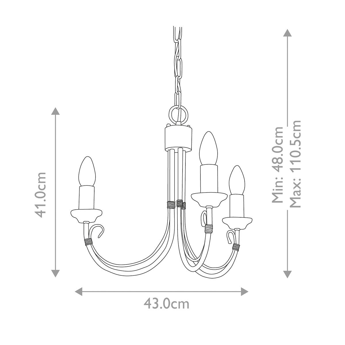Elstead Chartwell 3 Light Chandelier