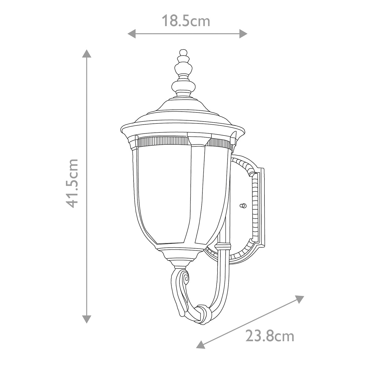 Elstead Cleveland 1 Light Small Wall Lantern Up