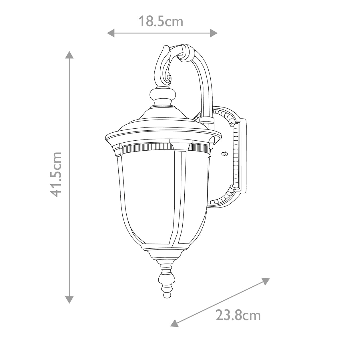 Elstead Cleveland 1 Light Small Wall Lantern Down