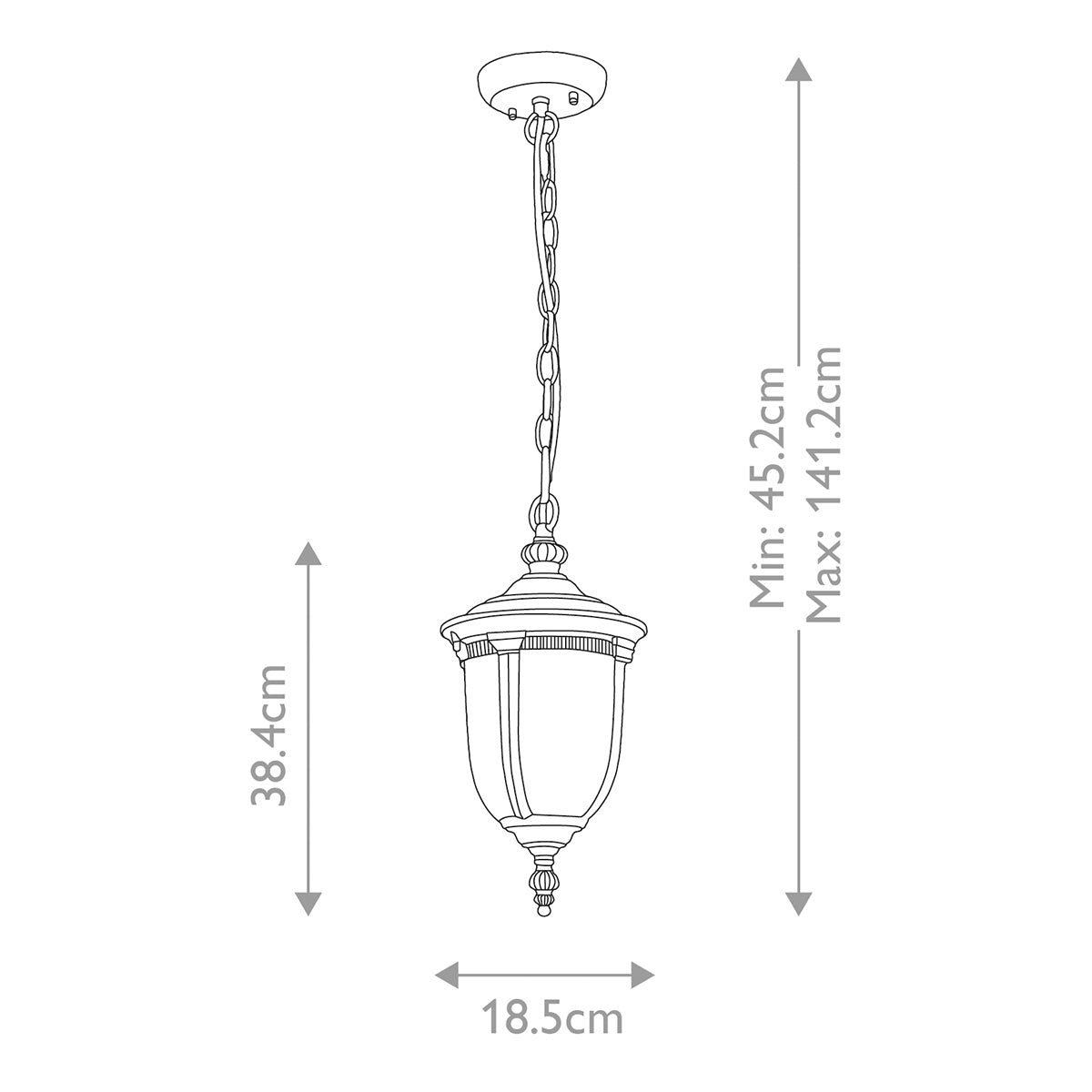Elstead Cleveland 1 Light Small Chain Lantern