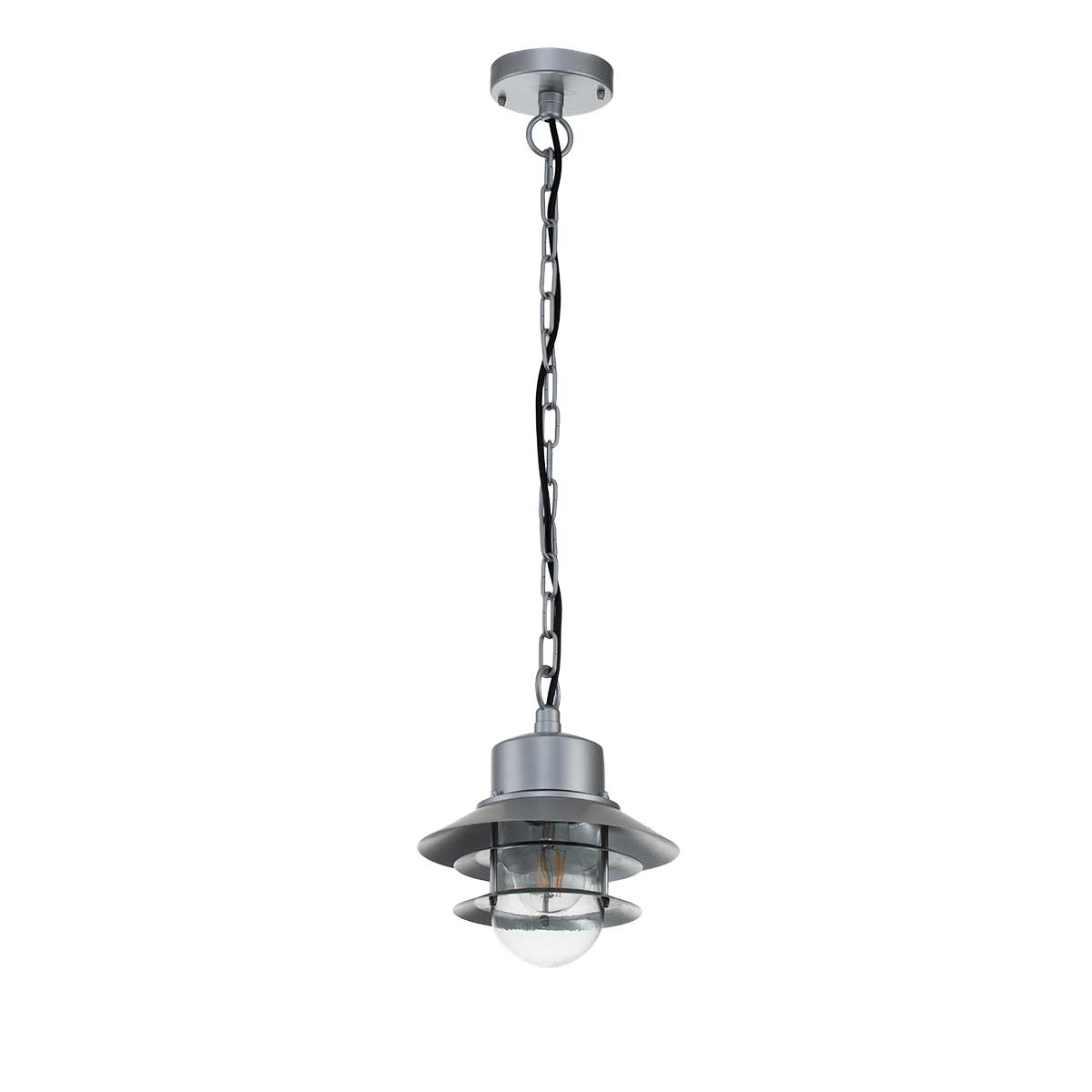 Elstead Copenhagen 1 Light Chain Lantern Silver