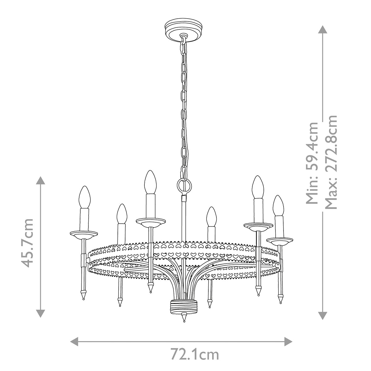 Elstead Crown 6 Light Chandelier