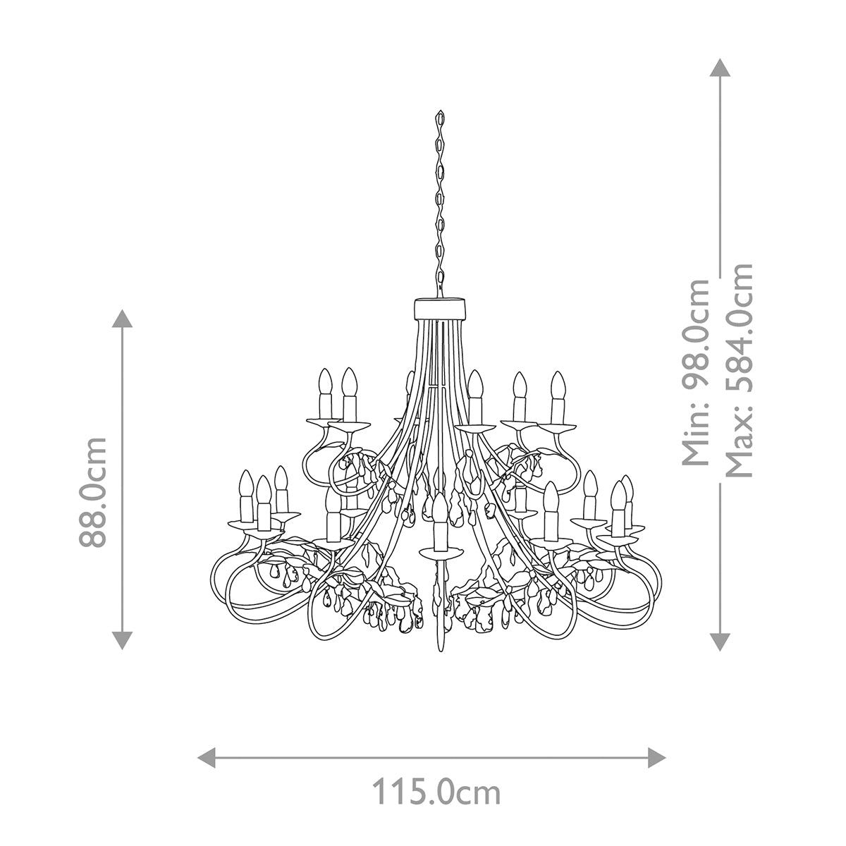 Elstead Christina 18 Light Chandelier