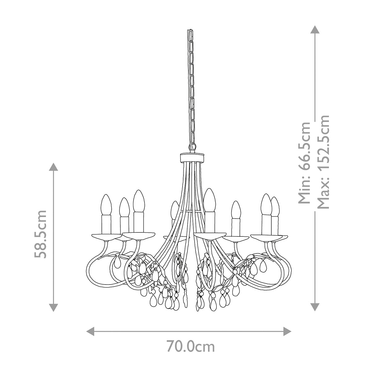 Elstead Christina 8 Light Chandelier