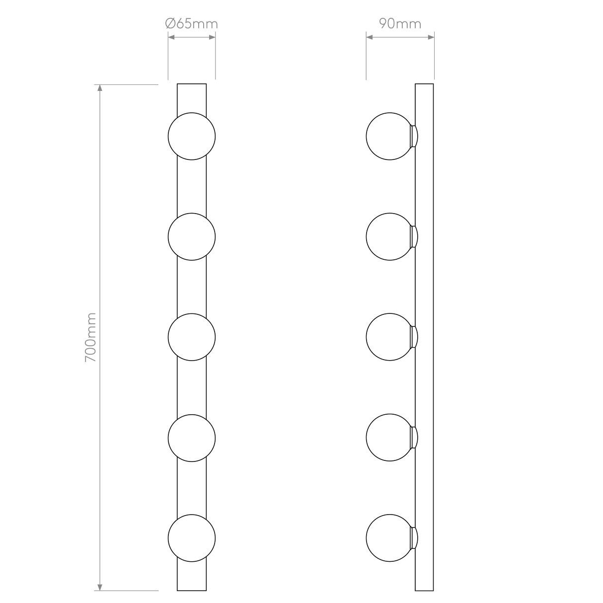 Astro Cabaret 5 II Matt Black Bathroom Wall Light