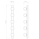 Astro Cabaret 5 II Matt Black Bathroom Wall Light