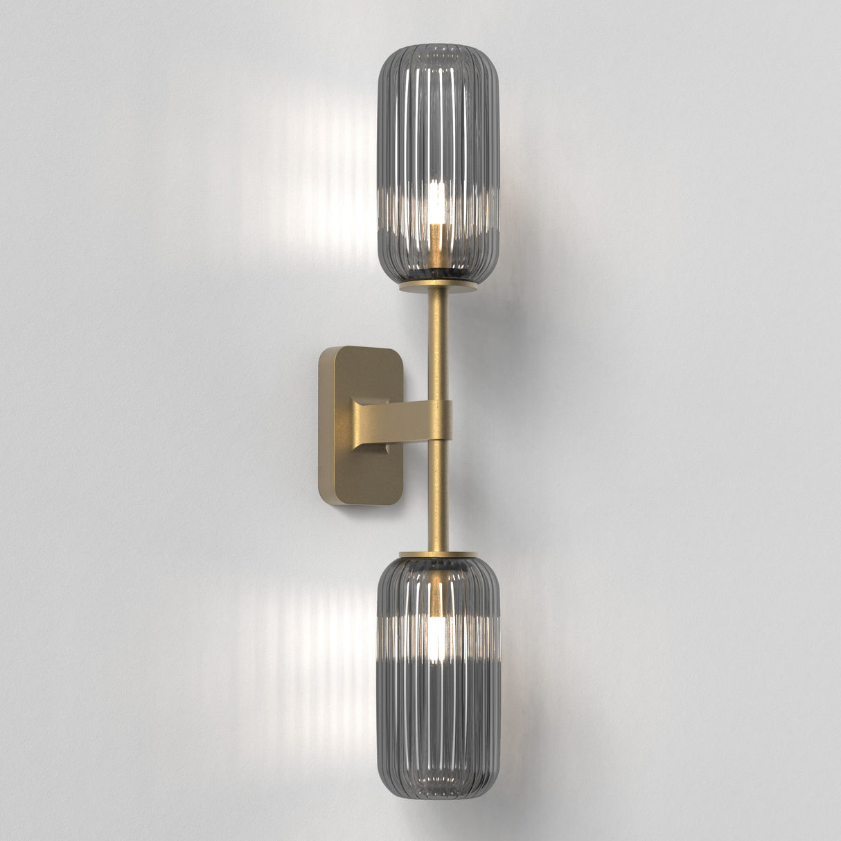 Astro Tacoma Twin Antique Brass Bathroom Wall Light