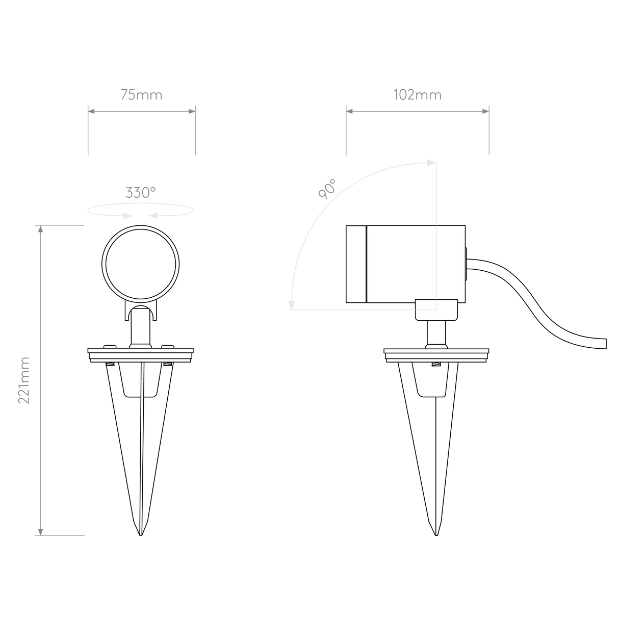 Astro Bayville Spike Spot Textured Black Outdoor Spotlight