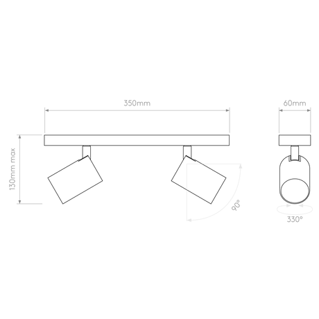 Astro Ascoli Twin Textured White Interior Spotlight