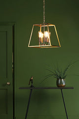 Dar Academy 4 Light Lantern Natural Brass –  from Amos Lighting + Home