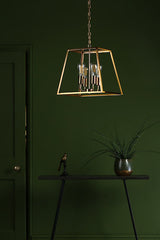 Dar Academy 4 Light Lantern Natural Brass –  from Amos Lighting + Home