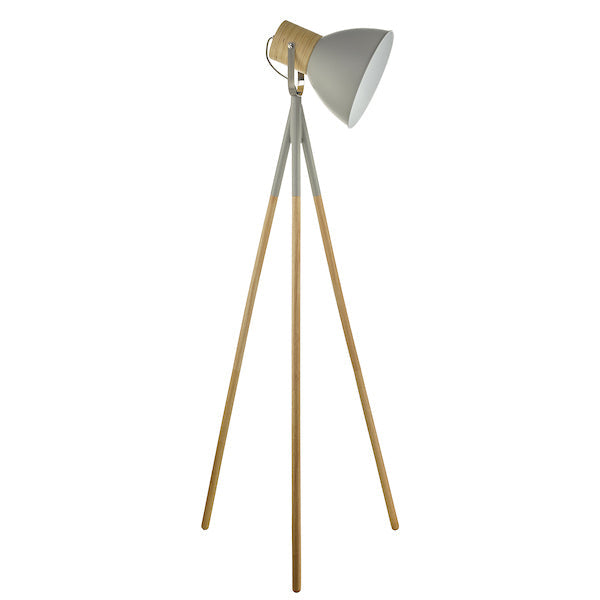 Dar Adna Floor Lamp Grey and Wood –  from Amos Lighting + Home