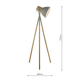 Dar Adna Floor Lamp Grey and Wood –  from Amos Lighting + Home