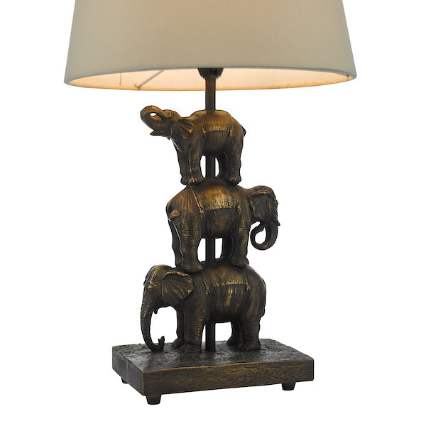 Dar Alina Elephant Table Lamp Antique Bronze with Shade –  from Amos Lighting + Home