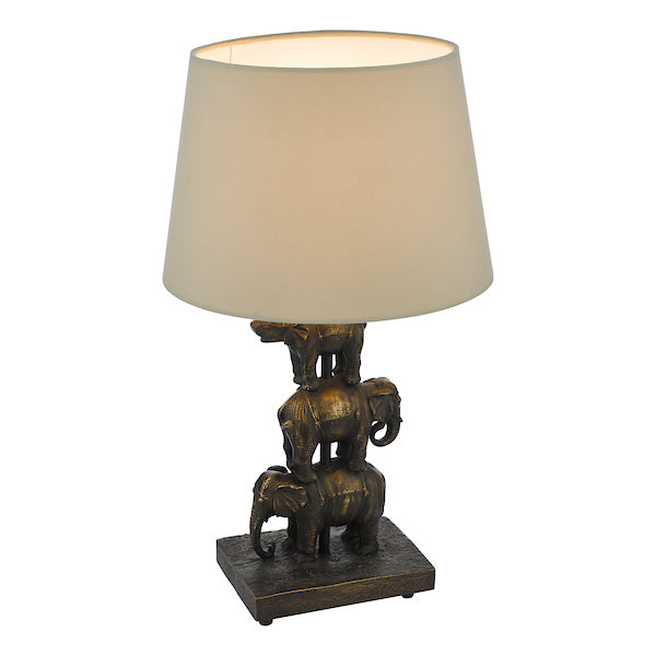 Dar Alina Elephant Table Lamp Antique Bronze with Shade –  from Amos Lighting + Home