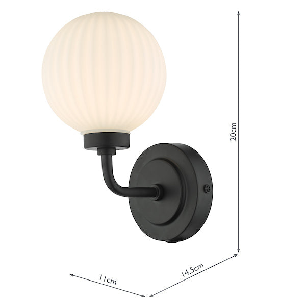 Dar Alrik Bathroom Wall Light Matt Black –  from Amos Lighting + Home