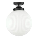 Dar Alrik Flush Bathroom Ceiling Light Matt Black –  from Amos Lighting + Home