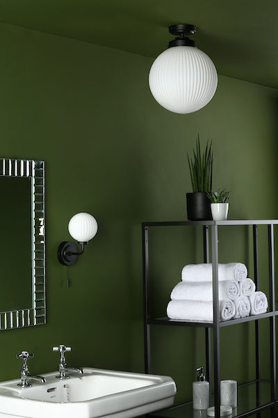 Dar Alrik Flush Bathroom Ceiling Light Matt Black –  from Amos Lighting + Home