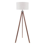 Dar Armitage Tripod Floor Lamp Dark Wood With Shade –  from Amos Lighting + Home