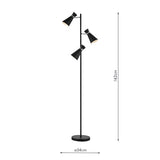 Dar Ashworth Floor Lamp Black & Polished Chrome –  from Amos Lighting + Home