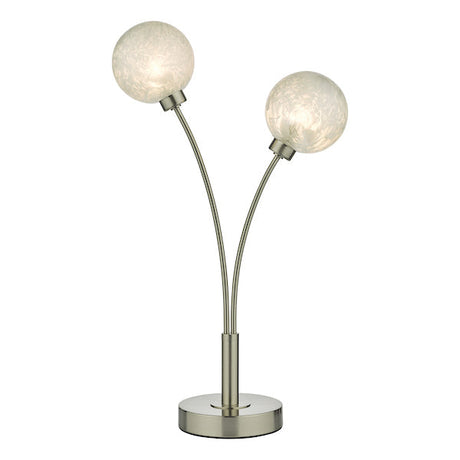 Dar Avari Table Lamp Satin Nickel & Frosted Glass –  from Amos Lighting + Home