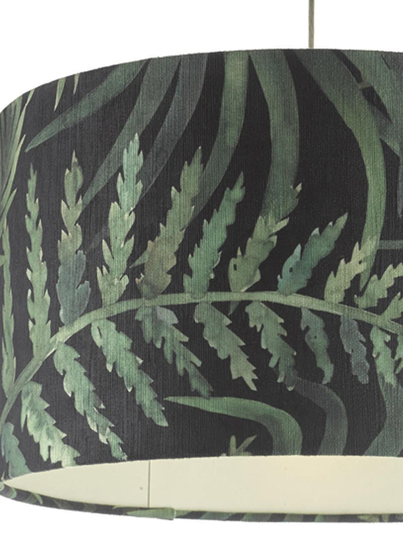 Dar Bamboo Easy Fit Large Shade Green Leaf Print –  from Amos Lighting + Home