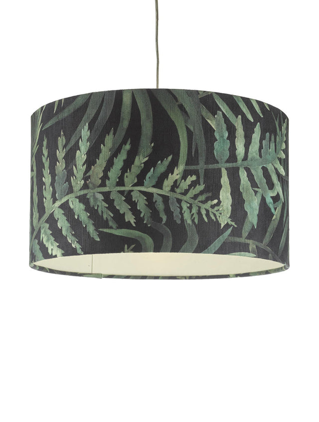 Dar Bamboo Easy Fit Large Shade Green Leaf Print –  from Amos Lighting + Home