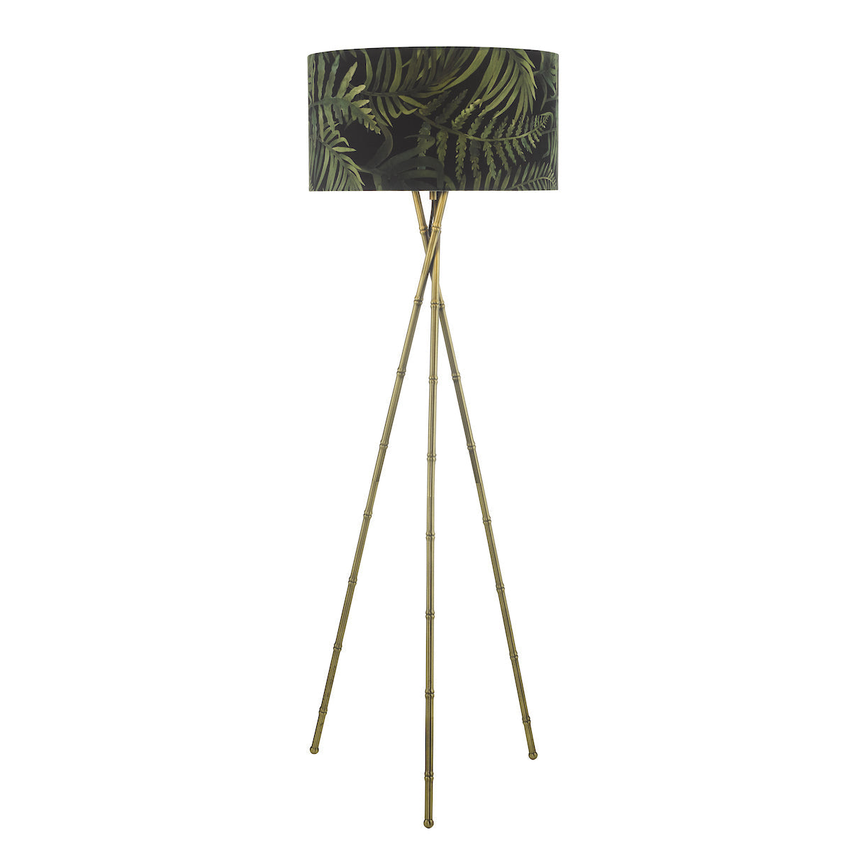 Dar Bamboo Floor Lamp Antique Brass Base Only