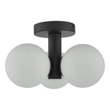 Dar Blake Bathroom Matt Black Opal Glass Ceiling Light IP44 –  from Amos Lighting + Home