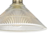 Dar Boyd Flush Light Antique Brass and Prismatic Glass –  from Amos Lighting + Home