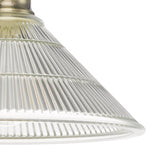 Dar Boyd Flush Light Antique Brass and Prismatic Glass –  from Amos Lighting + Home