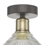 Dar Boyd Flush Light Antique Brass and Prismatic Glass –  from Amos Lighting + Home