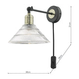 Dar Boyd Single Wall Light Antique Brass & Matt Black - Plug In –  from Amos Lighting + Home