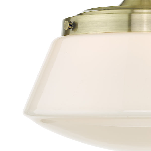 Dar Caden Semi Flush Bathroom Ceiling Light Antique Brass –  from Amos Lighting + Home